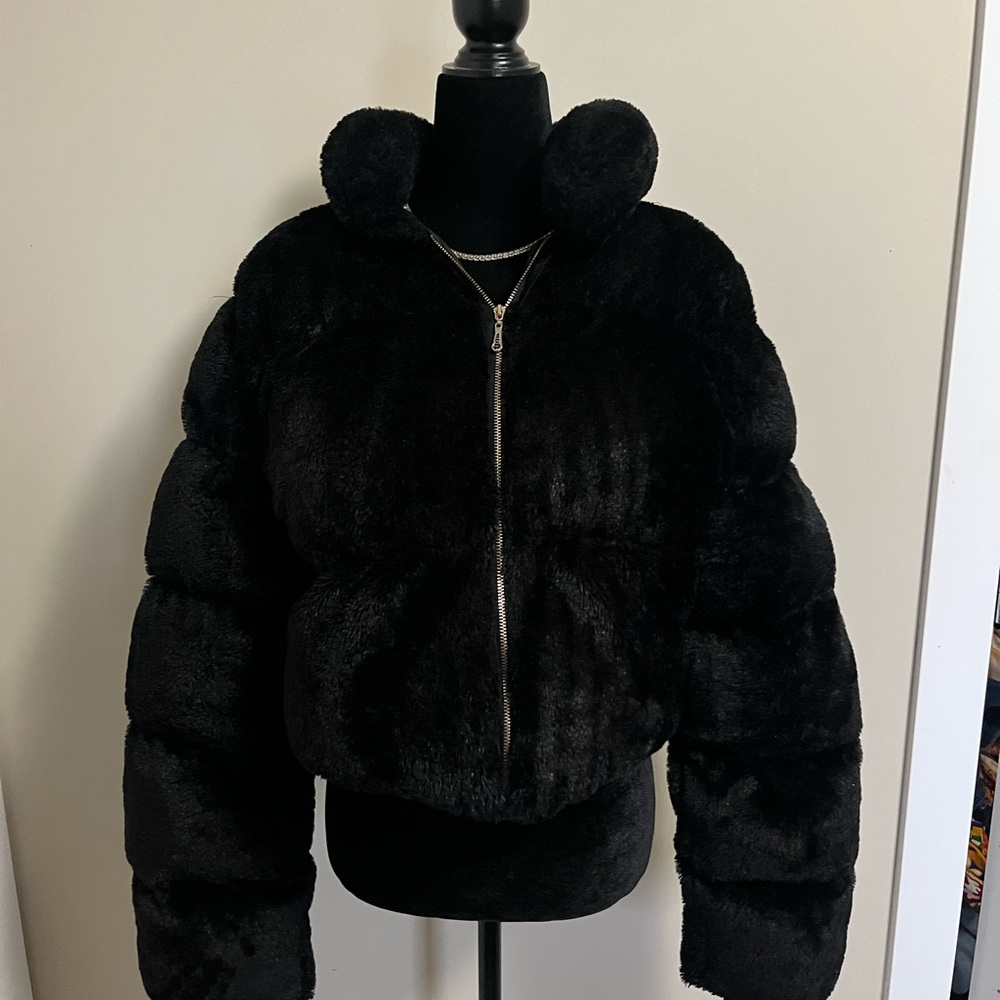 Women's Black Faux Fur Jacket